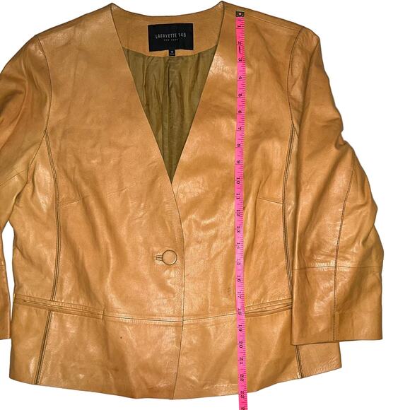 Lafayette 148 Genuine Leather Jacket Size 12 *Flawed - Picture 9 of 14